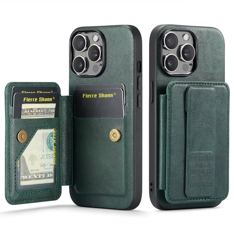 Fierre Shann Oil Wax Cow Leather Card Holder Back Phone Case