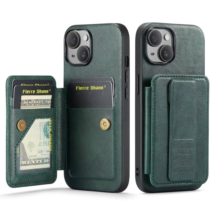 Fierre Shann Oil Wax Cow Leather Card Holder Back Phone Case