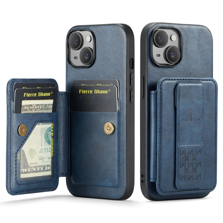 Fierre Shann Oil Wax Cow Leather Card Holder Back Phone Case