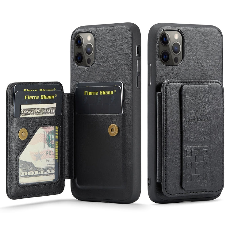 Fierre Shann Oil Wax Cow Leather Card Holder Back Phone Case