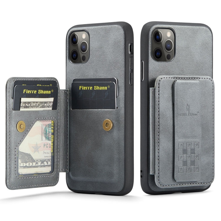 Fierre Shann Oil Wax Cow Leather Card Holder Back Phone Case