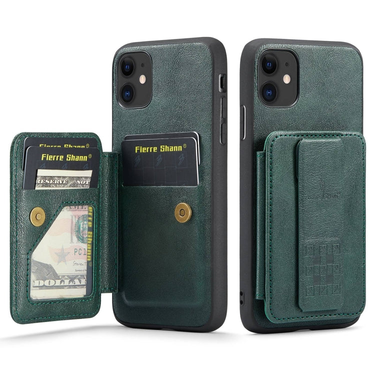 Fierre Shann Oil Wax Cow Leather Card Holder Back Phone Case