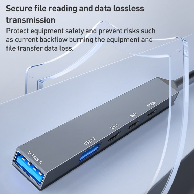 ADS-809D 5 in 1 USB + Type-C to PD100W + USB3.0/2.0 + Type-C HUB Docking Station, ADS-809D