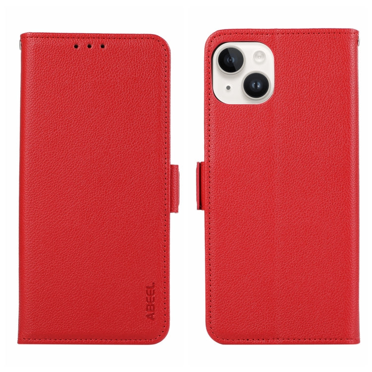 ABEEL Side-Magnetic Litchi Pattern Leather RFID Phone Case