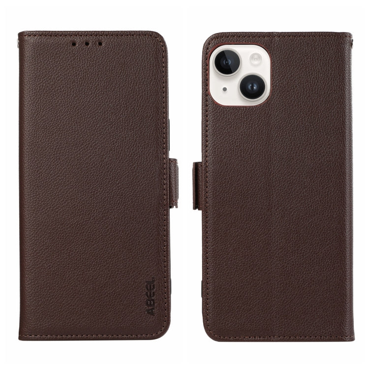 ABEEL Side-Magnetic Litchi Pattern Leather RFID Phone Case