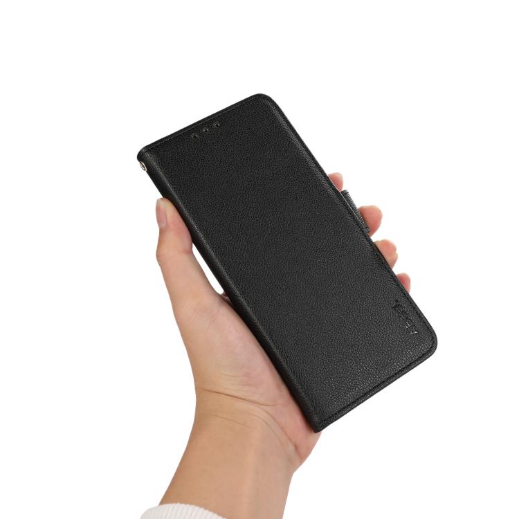 ABEEL Side-Magnetic Litchi Pattern Leather RFID Phone Case