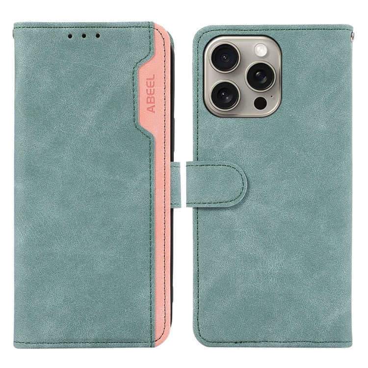 ABEEL Color Block Magnetic RFID Leather Phone Case