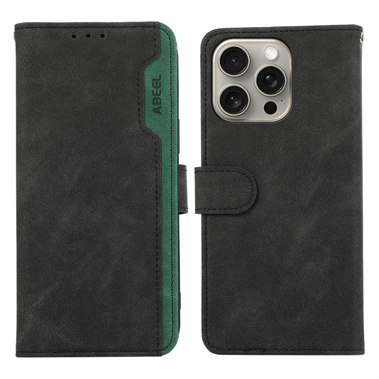 ABEEL Color Block Magnetic RFID Leather Phone Case