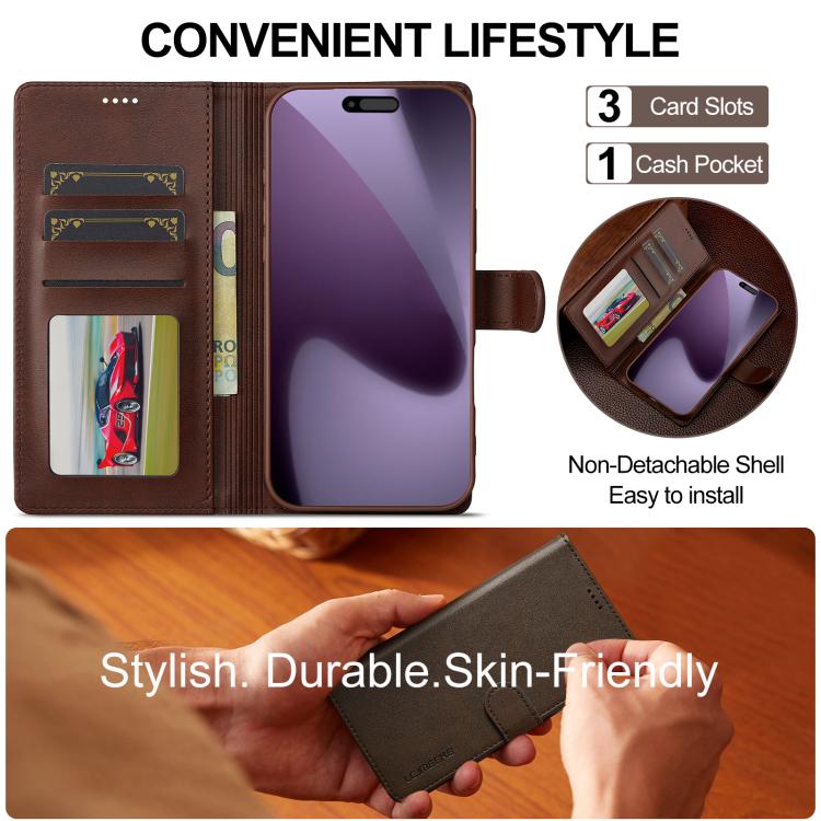 LC.IMEEKE Calf Texture Horizontal Flip Leather Case