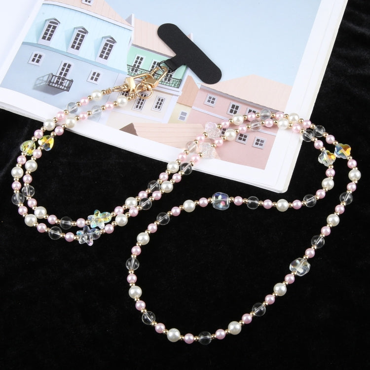 Phone Anti-lost Neck Chain Plastic Diamond Pearl Crossbody Lanyard