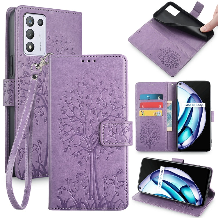Tree & Deer Embossed Leather Phone Case, For Realme 14 Pro+ 5G, For Realme 14 Pro 5G Global, For Realme C75 4G / 14x 5G Global, For Realme C53 4G / Narzo N53 4G, For Realme Q3S