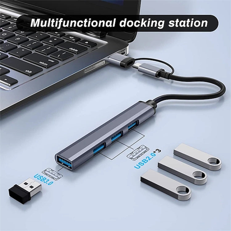 809-A 6 in 1 USB+Type-C to USB Multifunctional Docking Station HUB Adapter, 809-A