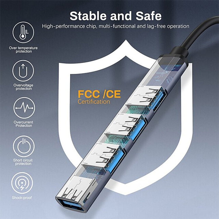 809-A 6 in 1 USB+Type-C to USB Multifunctional Docking Station HUB Adapter, 809-A