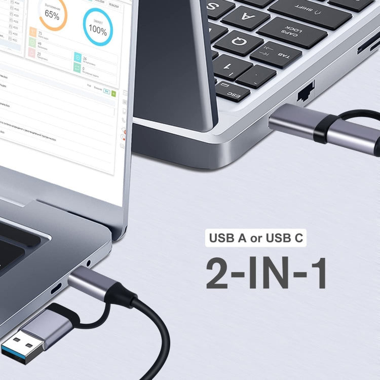809-C 6 in 1 USB+Type-C to USB Multifunctional Docking Station HUB Adapter, 809-C