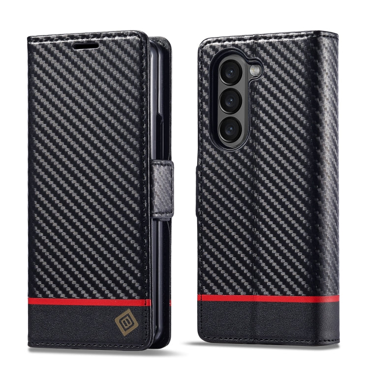 LC.IMEEKE Carbon Fiber Leather Phone Case, For Galaxy Z Fold8 Ultra 5G, For Galaxy Z Flip8 5G, For Samsung Galaxy Z Flip6 / Flip7 FE, For Samsung Galaxy Z Fold7 5G, For Samsung Galaxy Z Flip7 5G, For Samsung Galaxy Z Fold6 5G
