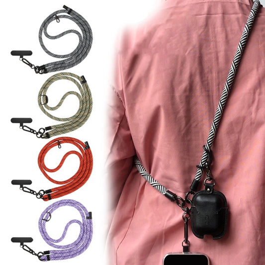 8mm Twill Texture Adjustable Phone Anti-lost Neck Chain Nylon Crossbody Lanyard, Adjustable Length: about 75-135cm