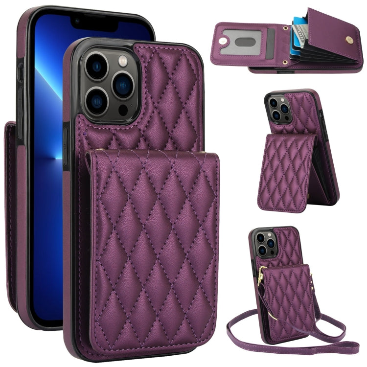 YM015 Crossbody Rhombic Card Bag RFID Phone Case, For iPhone 13 Pro Max, For iPhone 13 Pro, For iPhone 13, For iPhone 12 / 12 Pro, For iPhone 12 Pro Max, For iPhone 11 Pro Max, For iPhone 11, For iPhone 11 Pro
