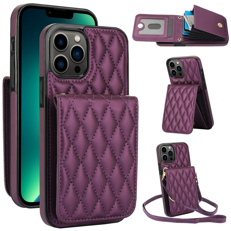 YM015 Crossbody Rhombic Card Bag RFID Phone Case, For iPhone 13 Pro Max, For iPhone 13 Pro, For iPhone 13, For iPhone 12 / 12 Pro, For iPhone 12 Pro Max, For iPhone 11 Pro Max, For iPhone 11, For iPhone 11 Pro