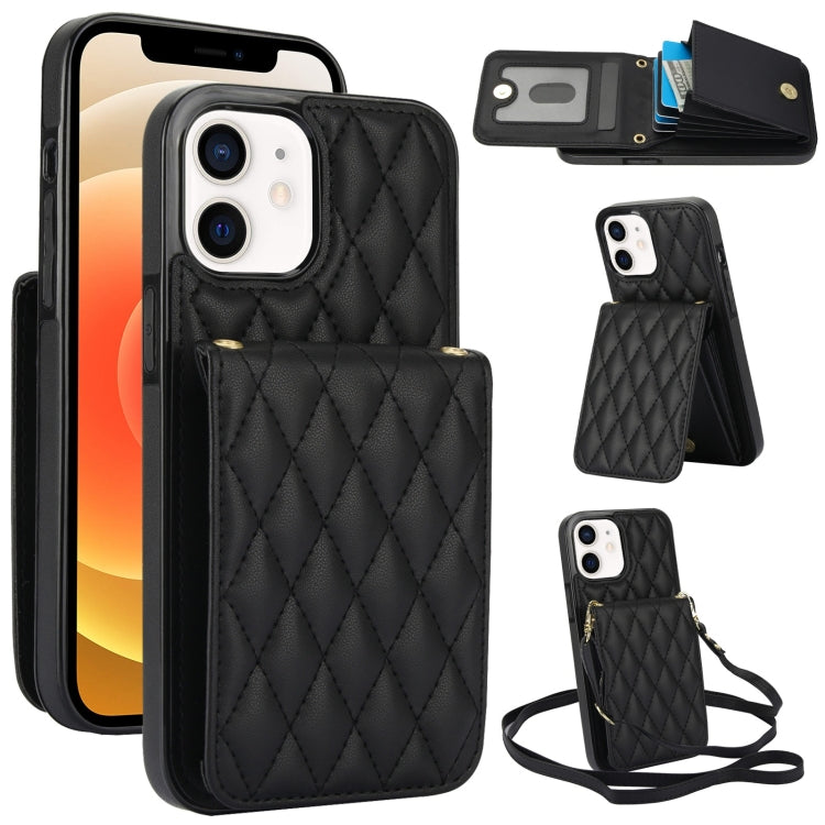 YM015 Crossbody Rhombic Card Bag RFID Phone Case, For iPhone 13 Pro Max, For iPhone 13 Pro, For iPhone 13, For iPhone 12 / 12 Pro, For iPhone 12 Pro Max, For iPhone 11 Pro Max, For iPhone 11, For iPhone 11 Pro