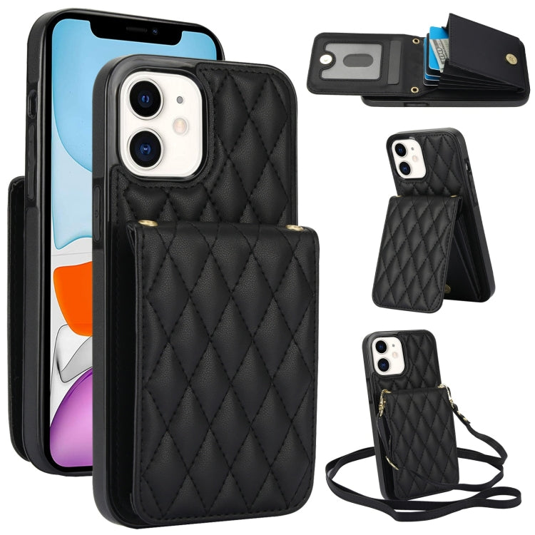 YM015 Crossbody Rhombic Card Bag RFID Phone Case, For iPhone 13 Pro Max, For iPhone 13 Pro, For iPhone 13, For iPhone 12 / 12 Pro, For iPhone 12 Pro Max, For iPhone 11 Pro Max, For iPhone 11, For iPhone 11 Pro