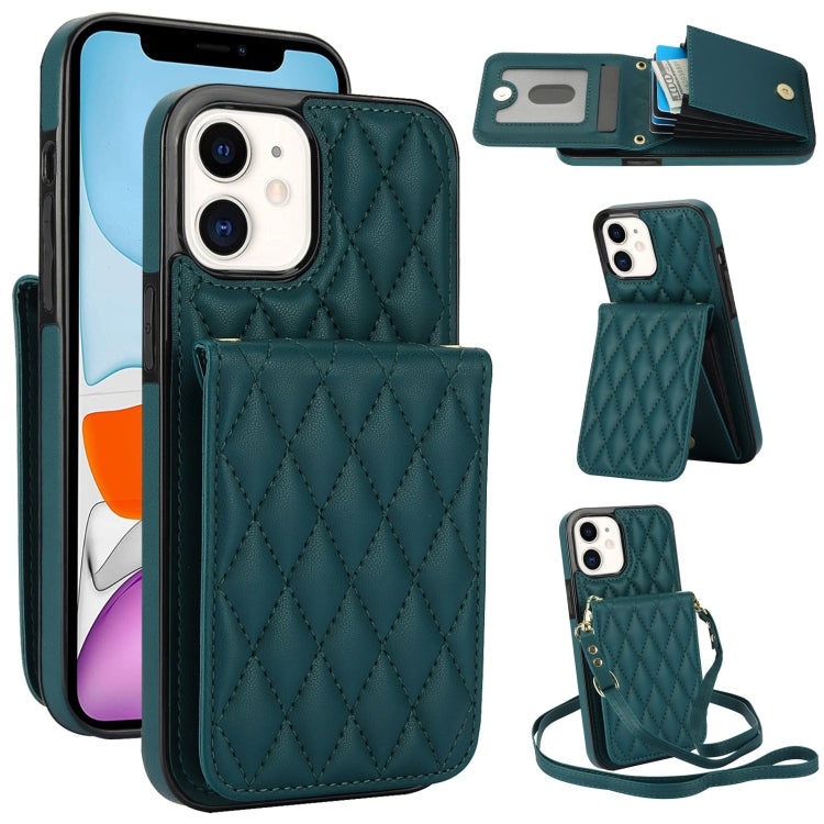 YM015 Crossbody Rhombic Card Bag RFID Phone Case, For iPhone 13 Pro Max, For iPhone 13 Pro, For iPhone 13, For iPhone 12 / 12 Pro, For iPhone 12 Pro Max, For iPhone 11 Pro Max, For iPhone 11, For iPhone 11 Pro