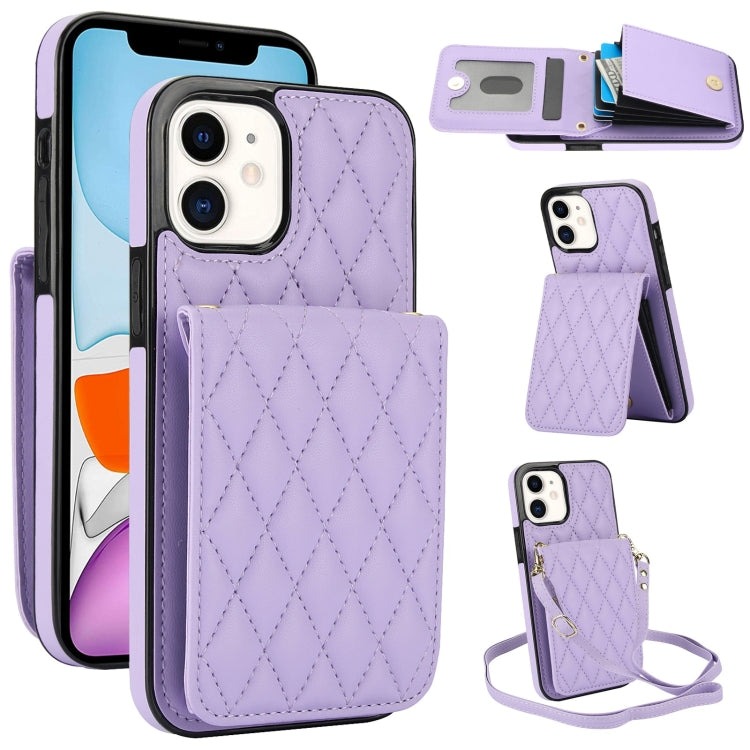 YM015 Crossbody Rhombic Card Bag RFID Phone Case, For iPhone 13 Pro Max, For iPhone 13 Pro, For iPhone 13, For iPhone 12 / 12 Pro, For iPhone 12 Pro Max, For iPhone 11 Pro Max, For iPhone 11, For iPhone 11 Pro