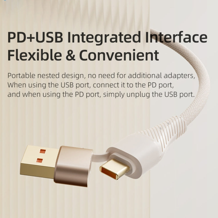ROCK G20 Two to Three 5A USB+Type-C to 8 Pin+Type-C+Micro USB Fast Charging Data Cable, Length: 1.5m, 2 to 3
