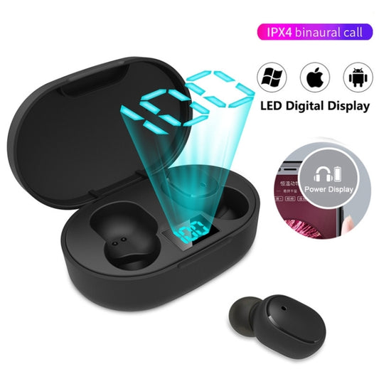 E6S LED Display TWS Wireless Bluetooth Earphone, E6S (White), E6S (Pink), E6S (Blue), E6S (Green)