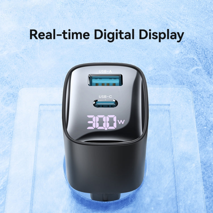 USAMS CC229 30W USB+USB-C / Type-C Dual Port GaN Digital Display Charger, Specifications: EU Plug, CC229