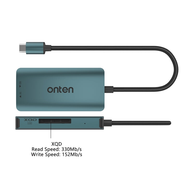 Onten C13 3 in 1 USB-C / Type-C to XQD & SD & TF Card Reader, C13