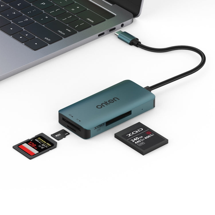 Onten C13 3 in 1 USB-C / Type-C to XQD & SD & TF Card Reader, C13