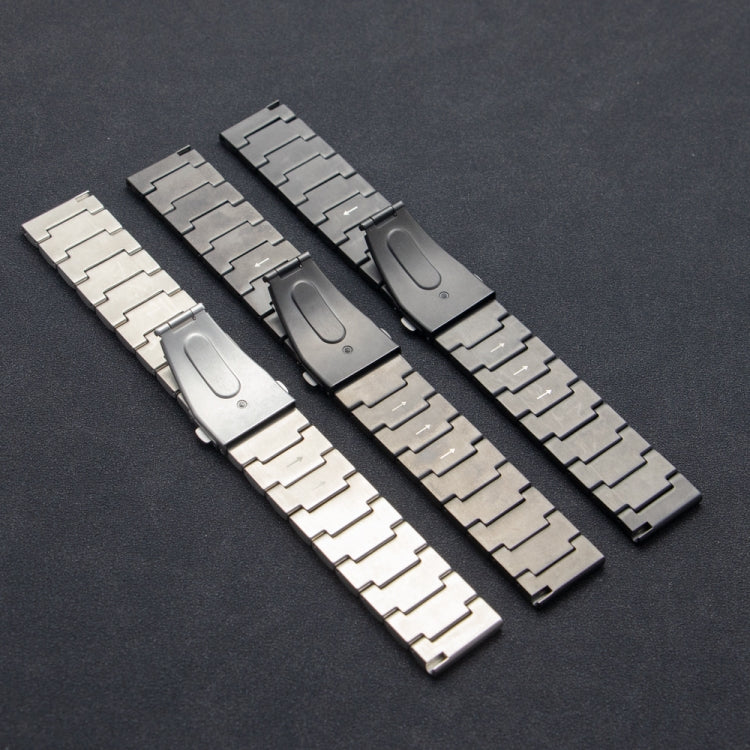 Three Plants Flat Buckle Titanium Alloy Watch Band, 22mm