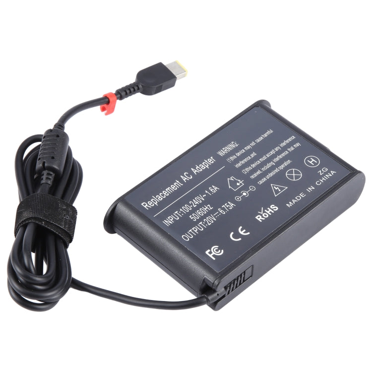 135W 20V 6.75A Laptop Notebook Power Adapter with Big Square USB Port For Lenovo Thinkpad / ThinkBook / Xiaoxin