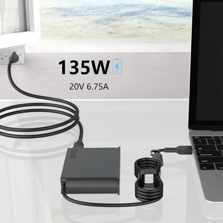 135W 20V 6.75A Laptop Notebook Power Adapter with Big Square USB Port For Lenovo Thinkpad / ThinkBook / Xiaoxin