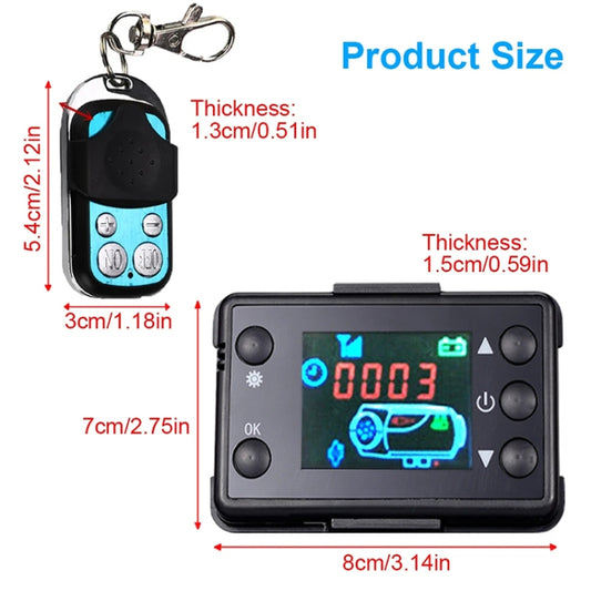 Car 12V / 24V Parking Heater LCD Monitor Switch with Remote Controller