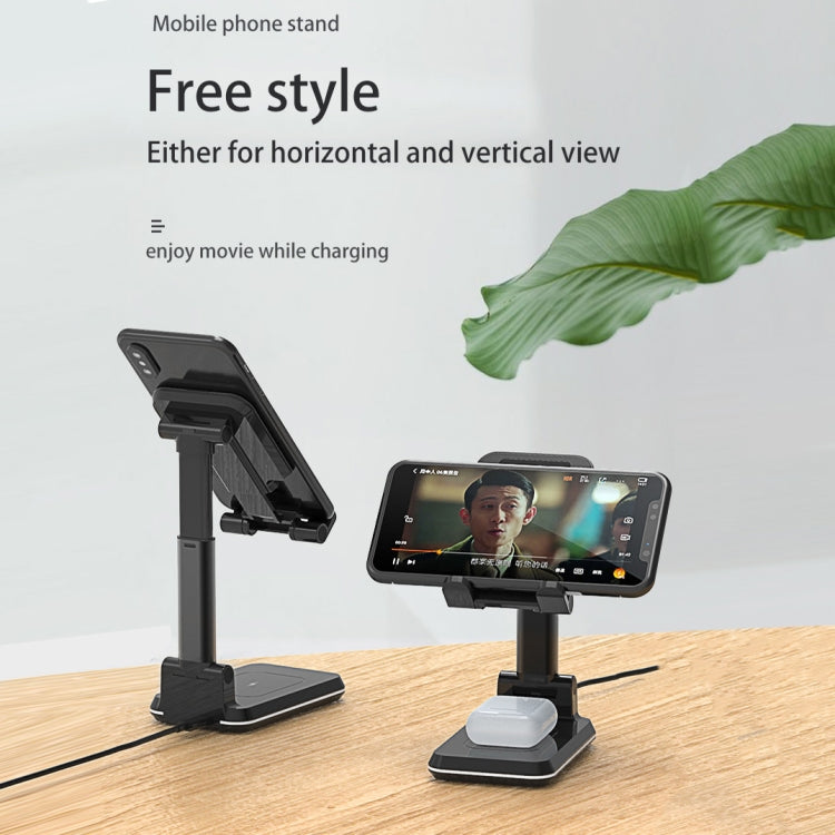 T6 2 in 1 Portable Folding Stand Wireless Charging, Single Charge, Double Charge