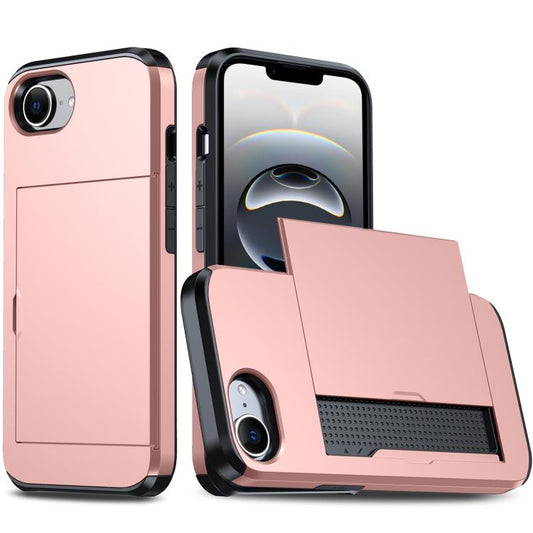Shockproof Armor Phone Case with Card Slot, For iPhone 17e / 16e, For iPhone 17 Pro Max, For iPhone 17 Pro, For iPhone 17, For iPhone Air, For iPhone 16 Pro Max, For iPhone 16 Pro, For iPhone 16 Plus