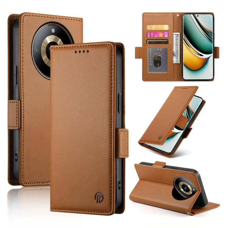 Side Buckle Magnetic Frosted Leather Phone Case, For Realme C75 / Realme 14x, For Realme 13+, For Realme 13 Pro / 13 Pro+ Global, For Realme GT 6 Global, For Realme 12+ / Narzo 70 Pro, For Realme 12, For Realme 12 Pro / 12 Pro+, For Realme C67 4G Globa...