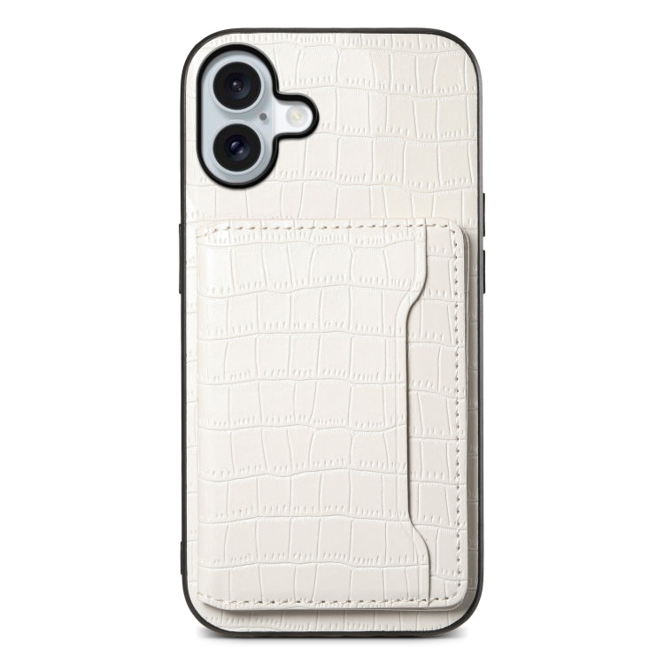 Crocodile Texture Card Bag Design Full Coverage Phone Case, For iPhone 18 Pro / 17 Pro, For iPhone 18 Pro Max / 17 Pro Max, For iPhone 17, For iPhone Air, For iPhone 16 Pro Max, For iPhone 16 Pro, For iPhone 16 Plus, For iPhone 16