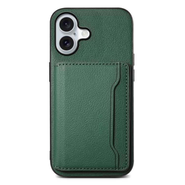 Calf Texture Card Bag Design Full Coverage Phone Case, For iPhone 18 Pro / 17 Pro, For iPhone 18 Pro Max / 17 Pro Max, For iPhone 17, For iPhone Air, For iPhone 16 Pro Max, For iPhone 16 Pro, For iPhone 16 Plus, For iPhone 16