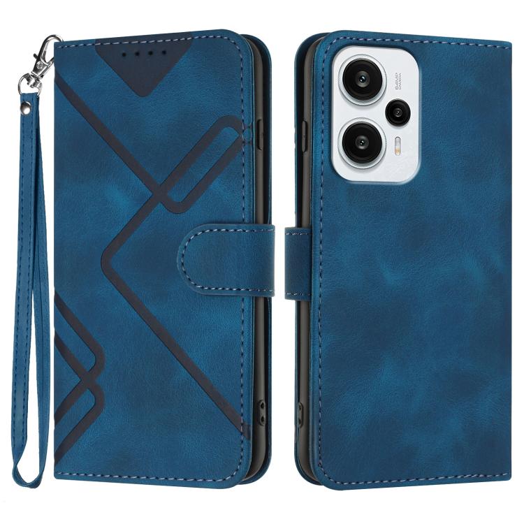 Line Pattern Skin Feel Leather Phone Case, For Redmi Note 14 5G, For Redmi Note 14 Pro+ 5G, For Redmi Note 14 Pro 5G, For Redmi 13 4G, For Redmi Turbo 3 / Poco F6, For Redmi Note 13R Pro / Poco X6 Neo, For Redmi Note 12 Turbo / Poco F5