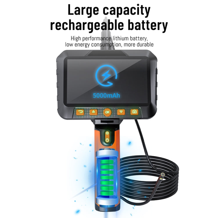 T27 5 inch IPS Color Screen 5.5mm Dual Camera Handheld Hard Cable HD Industrial Endoscope, 1m, 2m, 3.5m, 5m