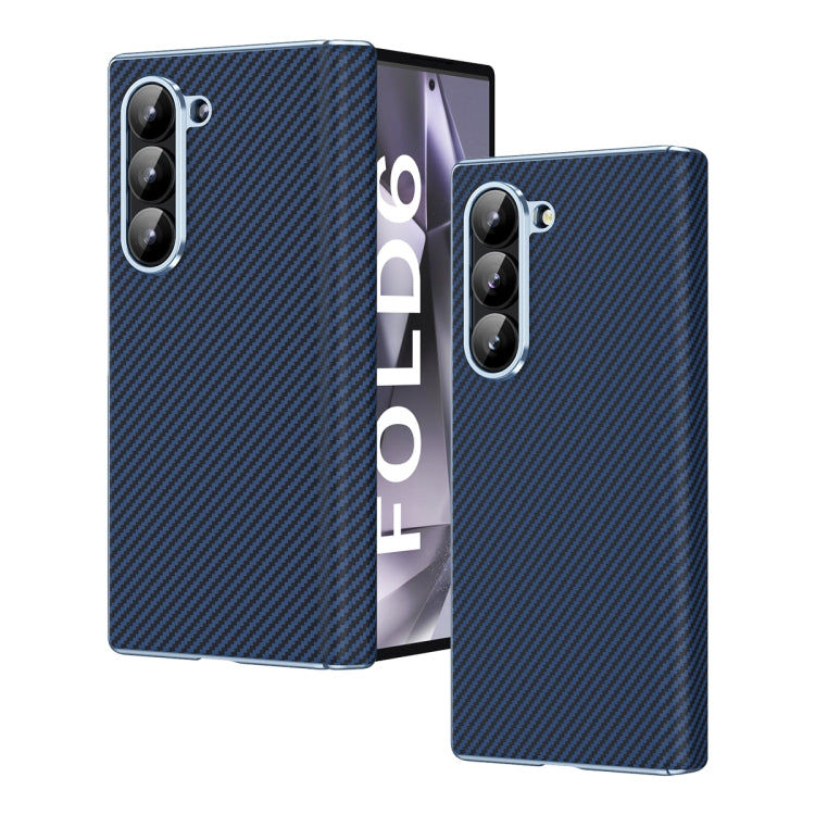 Electroplated Carbon Fiber Pattern Folding Phone Case with Hinge, For Galaxy Z Fold8 Ultra 5G, For Galaxy Z Fold6 5G, For Galaxy Z Fold5 5G