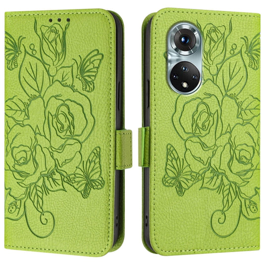 Geprägte Rose RFID-Anti-Diebstahl-Leder-Handyhülle, für Honor 50 Pro / Huawei nova 9 Pro, für Honor 50 SE / Huawei nova 9 SE, für Honor 20 Lite / 10i / 20e, für Honor 20 4G / 20 Pro 4G / 20S 4G, für Honor 9X 4G / Huawei P Smart Z