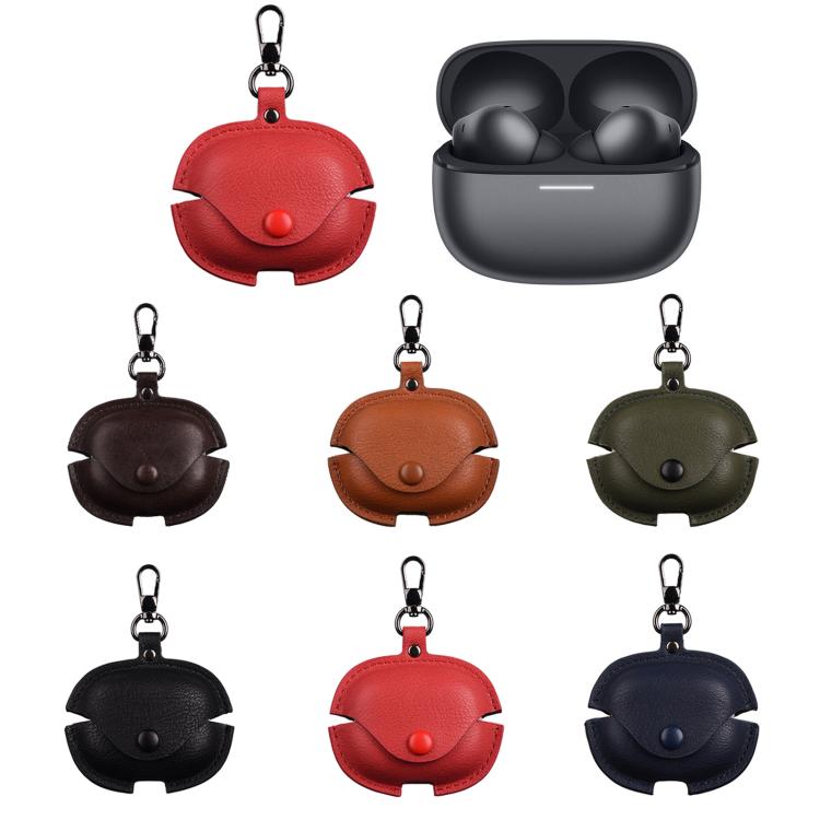Business Leather Earphone Protective Case with Hook, For Redmi Buds 6 Pro, For Redmi Buds 5 / 6S, For Redmi Buds 5 Pro / Buds 4 Pro, For Redmi Buds 4