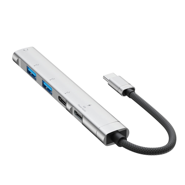 5 in 1 USB-C / Type-C Interface Multi-function HUB Adapter, 5 in 1 (Silver), 5 in 1 (Grey)