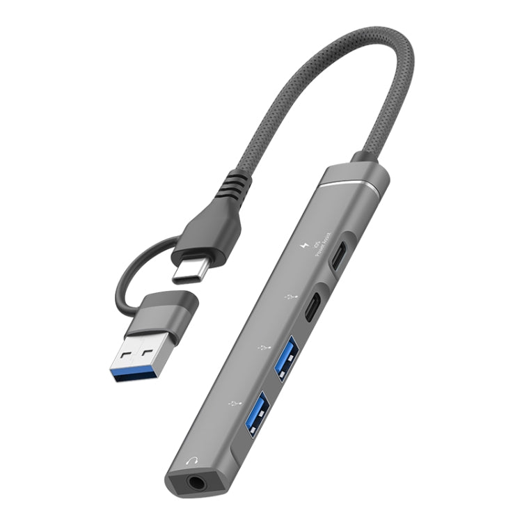 5 in 2 Multi-function HUB Adapter, USB-C / Type-C + 8 Pin, USB-C / Type-C + USB-A