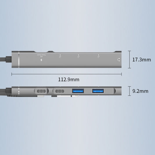 5 in 2 Multi-function HUB Adapter, USB-C / Type-C + 8 Pin, USB-C / Type-C + USB-A