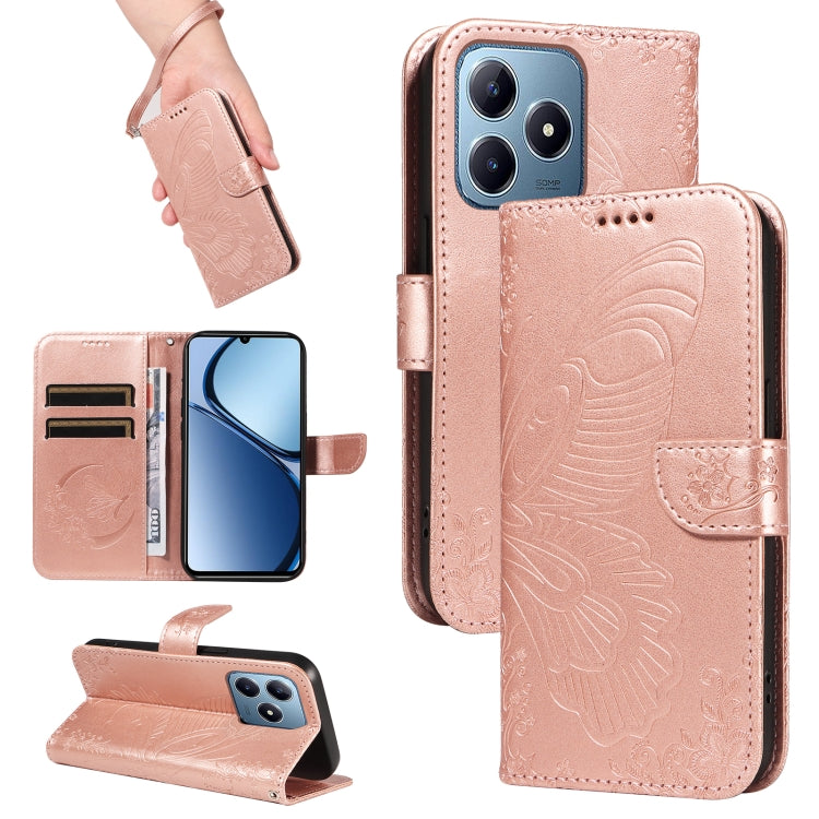 Swallowtail Butterfly Embossed Leather Phone Case, For Realme C85 5G/15X 5G India, For Realme C85 Pro 4G, For Realme 15T 5G, For Realme C71 4G India, For Realme 15 5G, For Realme 14x 5G, For Realme C63 / C61 Global
