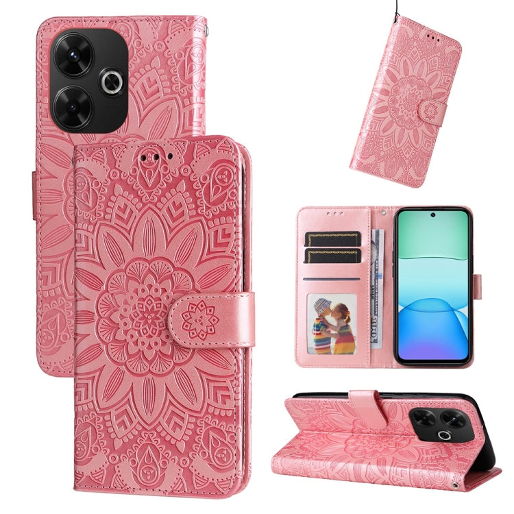 Embossed Sunflower Leather Phone Case, For Redmi Turbo 4 / Xiaomi Poco X7 Pro, For Redmi K80 Pro, For Redmi K80, For Redmi Note 14 4G 163.25mm Global, For Redmi Note 14 5G, For Redmi Note 14 Pro 5G / Note 14 Pro+ 5G, For Redmi 14C 4G, For Redmi K70 Ult...